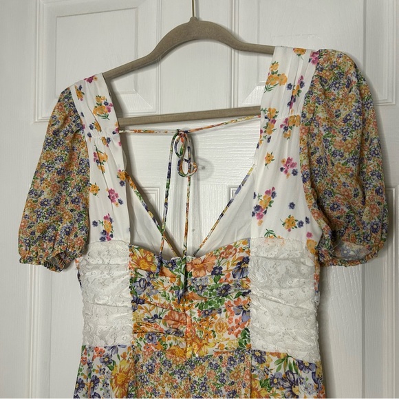 Altar’d State Aderny Patchwork Floral Mini Dress - Picture 10 of 13